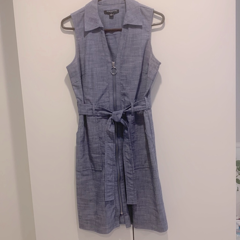 Sharagano pencil sleeveless shirt dress
